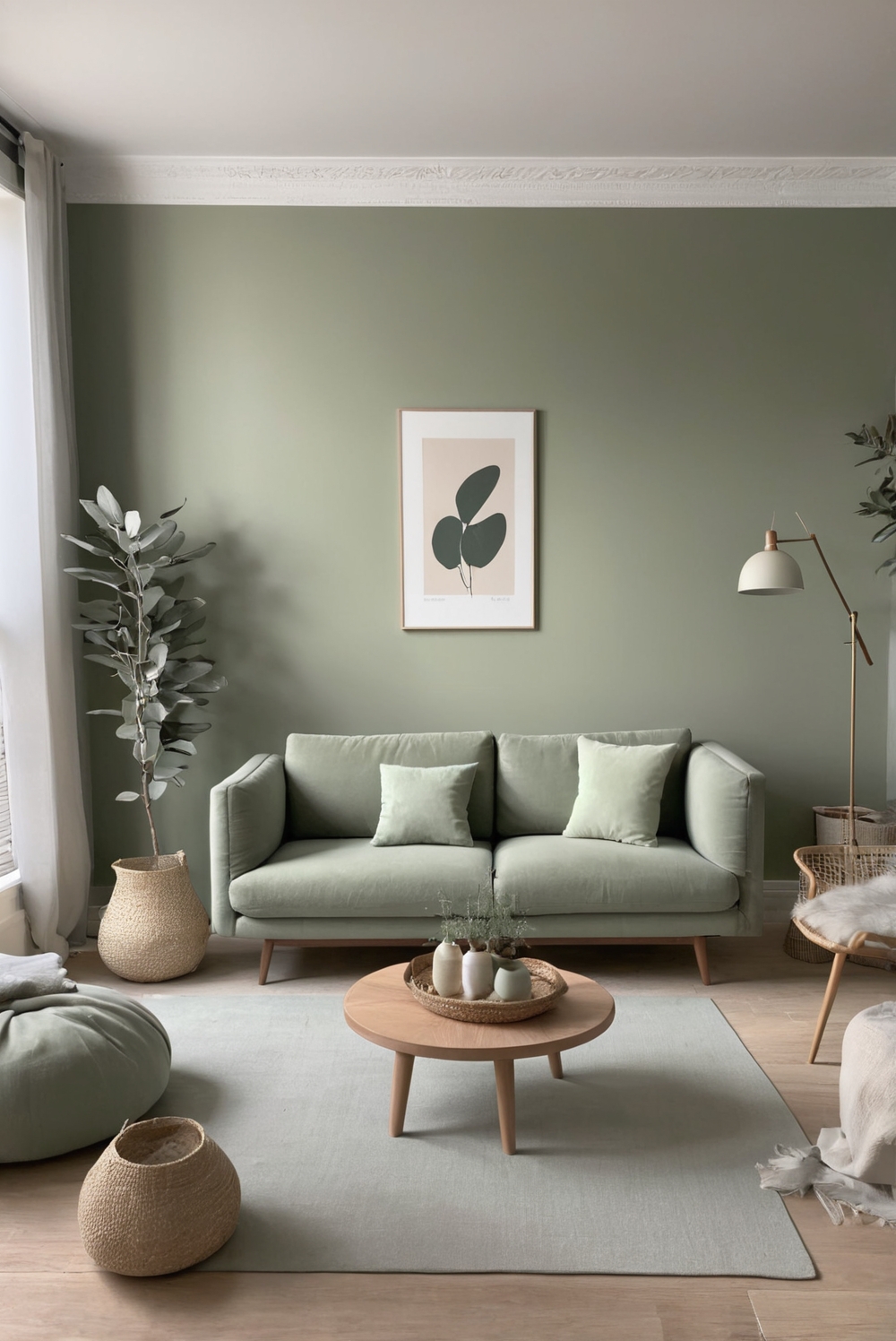 Minimalist living room design, Sage Green SW, Interior design ideas, Home decor, Space planning, Interior design services, Bedroom design, Kitchen design, Living room decor, Wall paint colors, Painting services