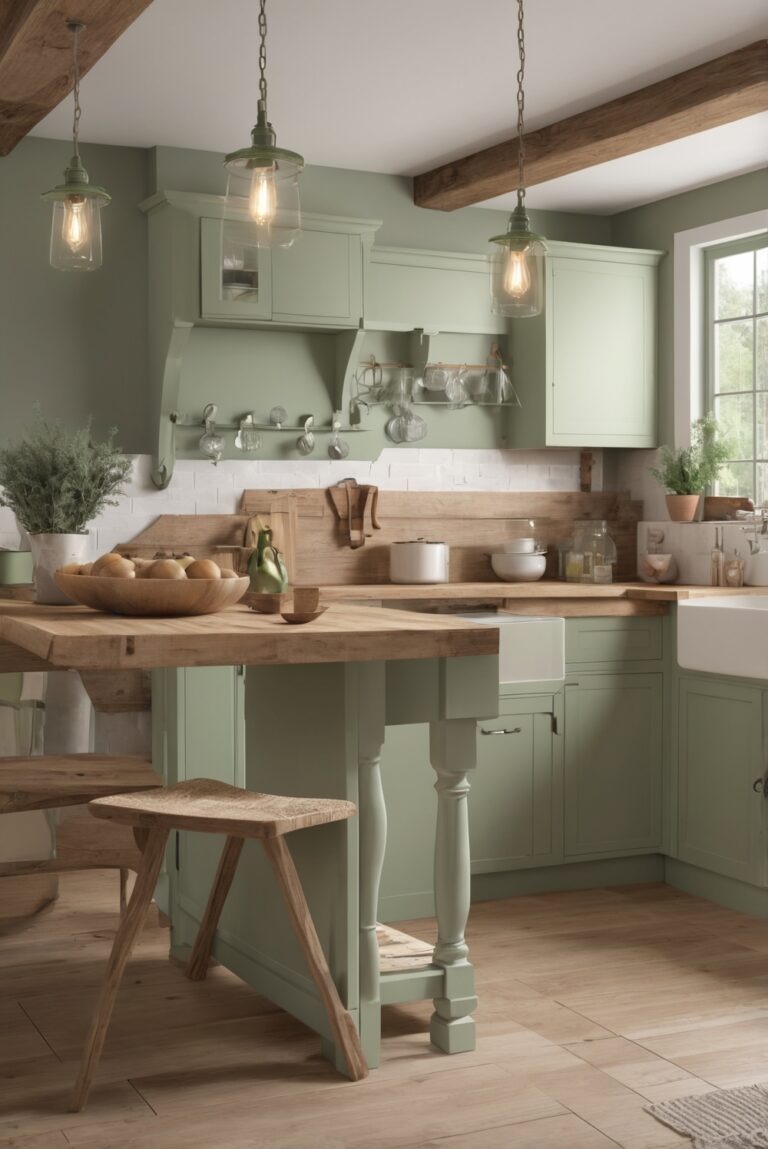 Sage Green SW, farmhouse style kitchen, farmhouse kitchen design, kitchen renovation ideas, farmhouse kitchen decor, farmhouse style cabinets, kitchen design inspiration