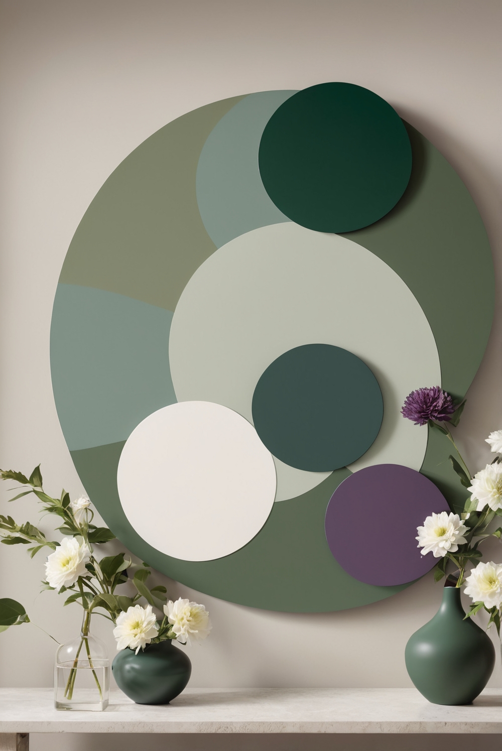 hunter green, violet, interior design, home decor, space planning