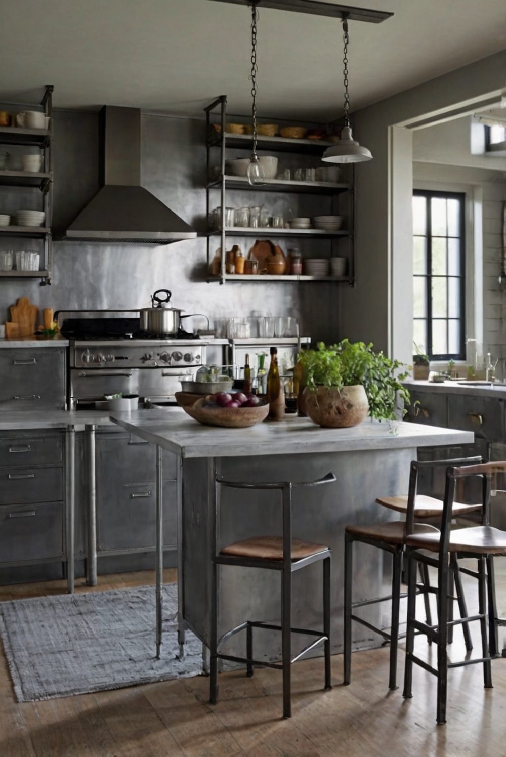 industrial kitchen design, metal cabinets, industrial decor, kitchen renovation, modern kitchen design, industrial style, metal kitchen cabinets