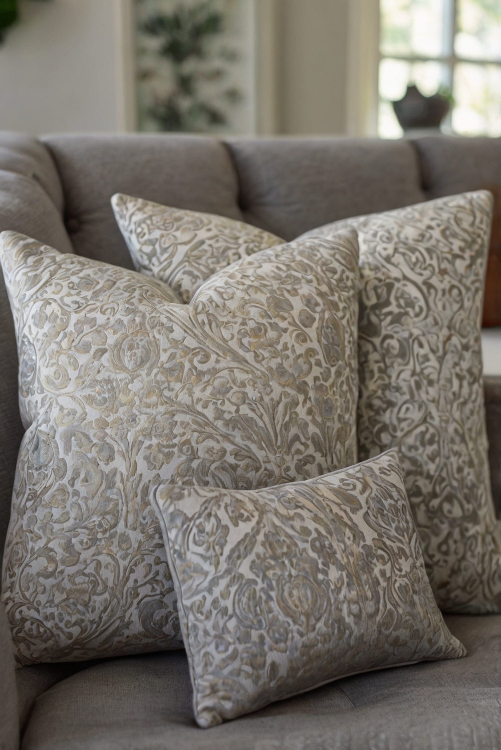 Accent pillows, living room decor, interior decorating, home design, color scheme, room accessories, furniture styling