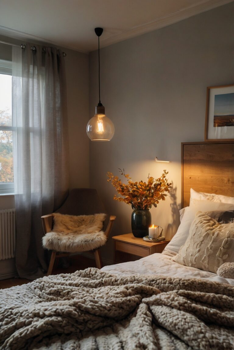 bedroom decor ideas, cozy bedding, elegant furniture, seasonal accents, luxurious textiles