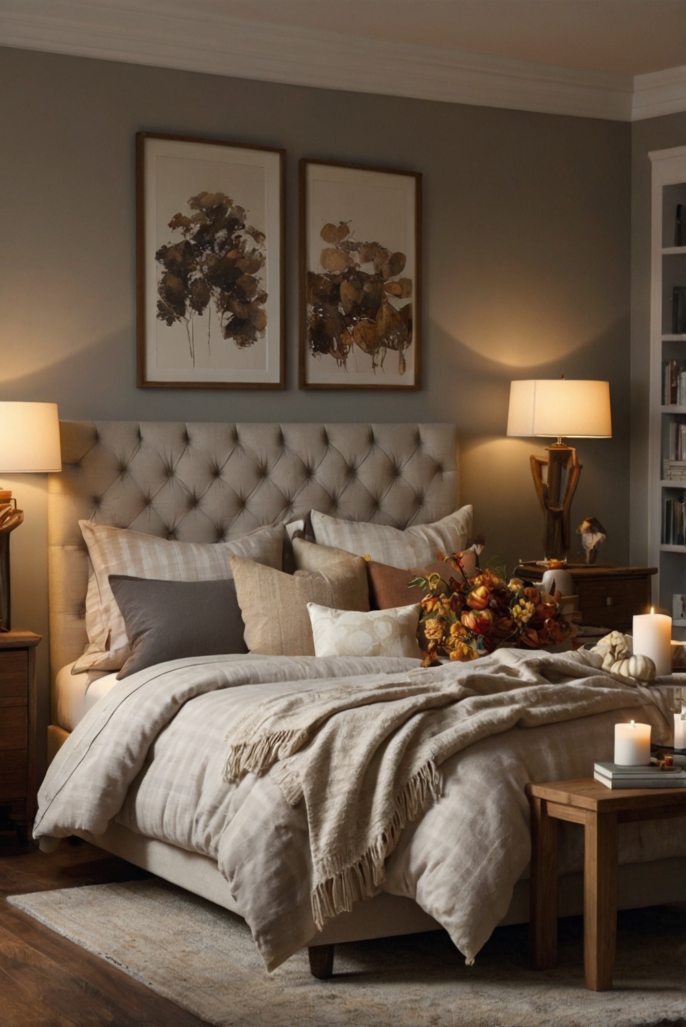 Upgrade bedroom decor, fall bedroom ideas, cozy bedroom makeover, bedroom design tips, bedroom transformation.