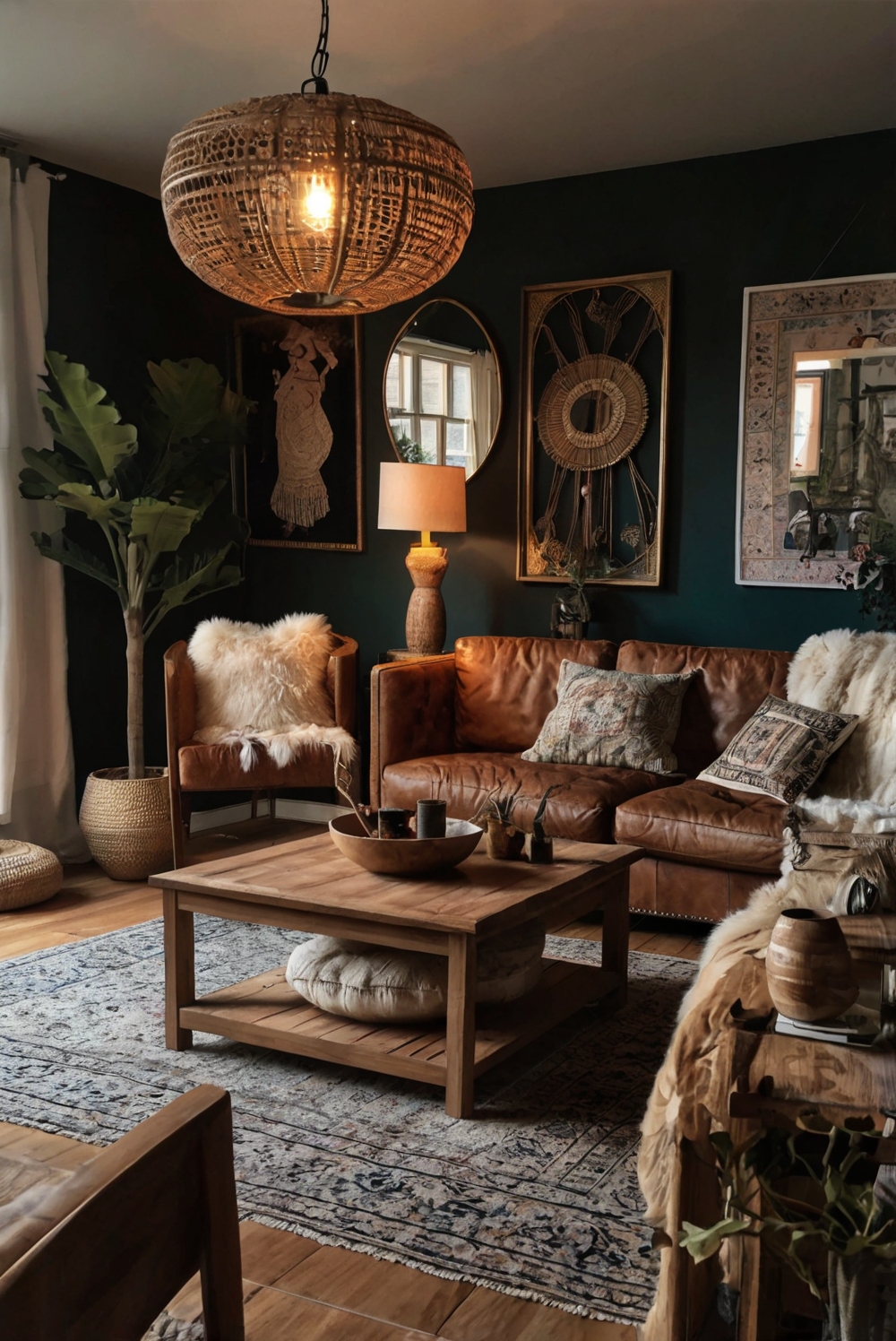 Dark Boho Living Room Ideas, Bohemian Home Decor, Modern Boho Living Room, Rich Bohemian Aesthetic, Eclectic Boho Design