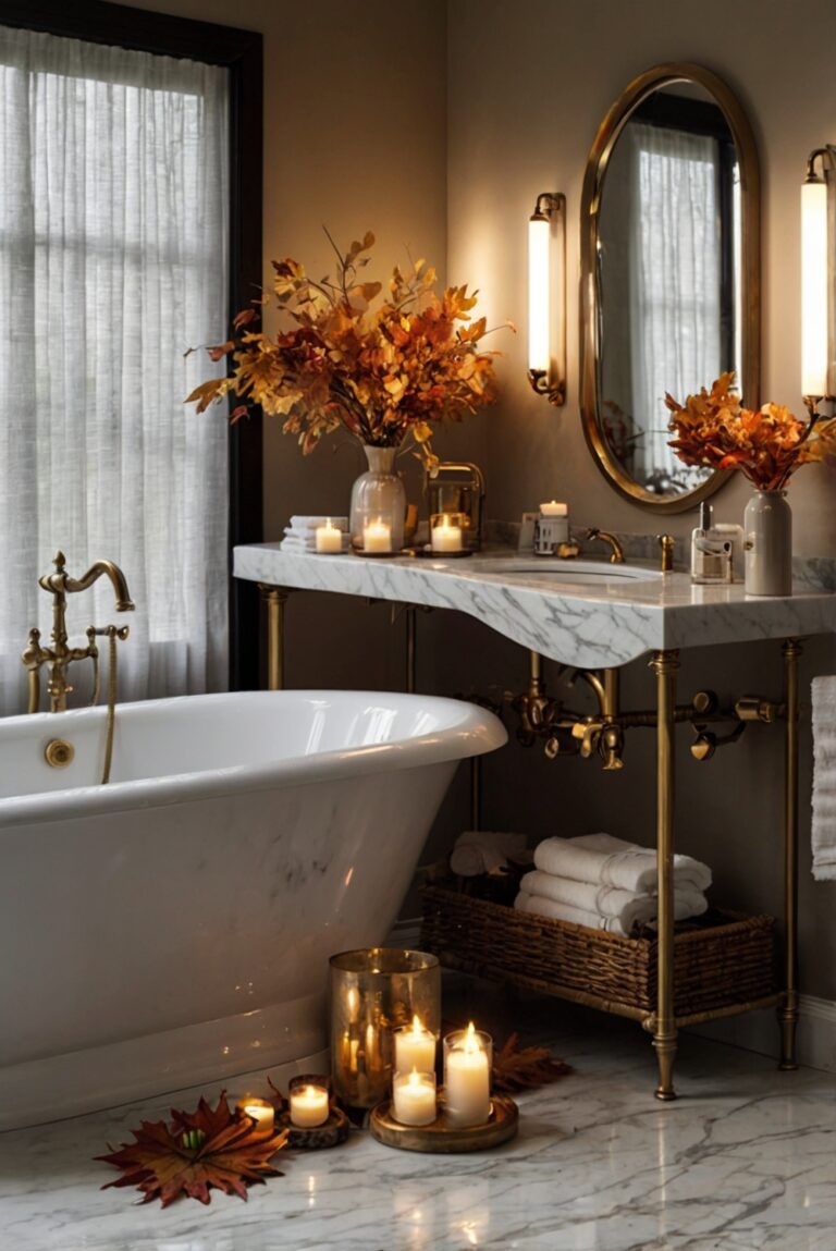 Luxurious bathroom decor ideas, Fall bathroom decor, High-end bathroom accessories, Elegant bathroom design, Luxury bathroom renovation