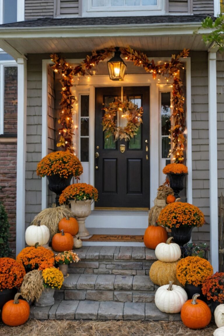 Fall porch decor ideas, Autumn decorations, Outdoor fall decor, Front porch decorations, Fall wreaths