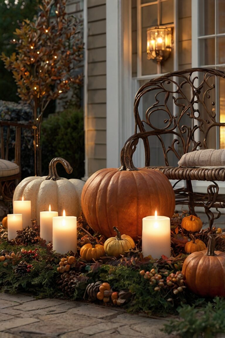 Stunning Thanksgiving Outdoor Decor , Thanksgiving home decorations , Thanksgiving outdoor centerpiece , Outdoor Thanksgiving table setting , Thanksgiving front porch decor