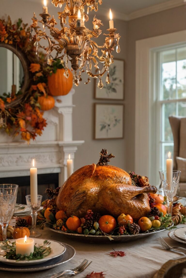 Thanksgiving home decor, Fall room decorations, Seasonal interior design, Festive living space, Stylish holiday accents