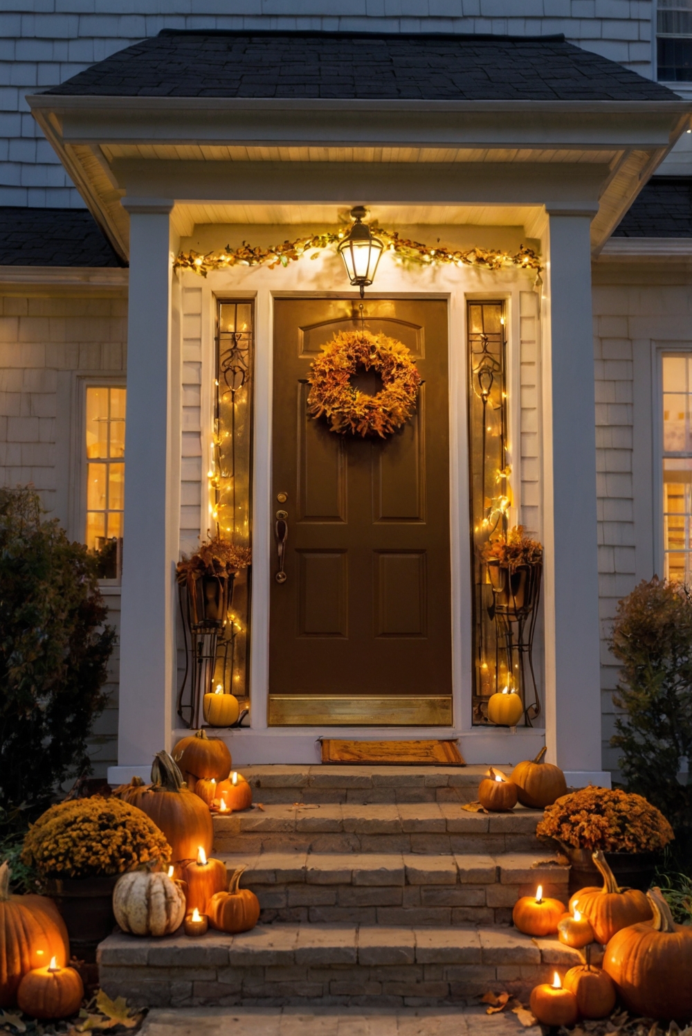 Fall porch decor ideas, Fall wreath ideas, Outdoor fall decorations, Autumn porch decorating, Front porch fall decor